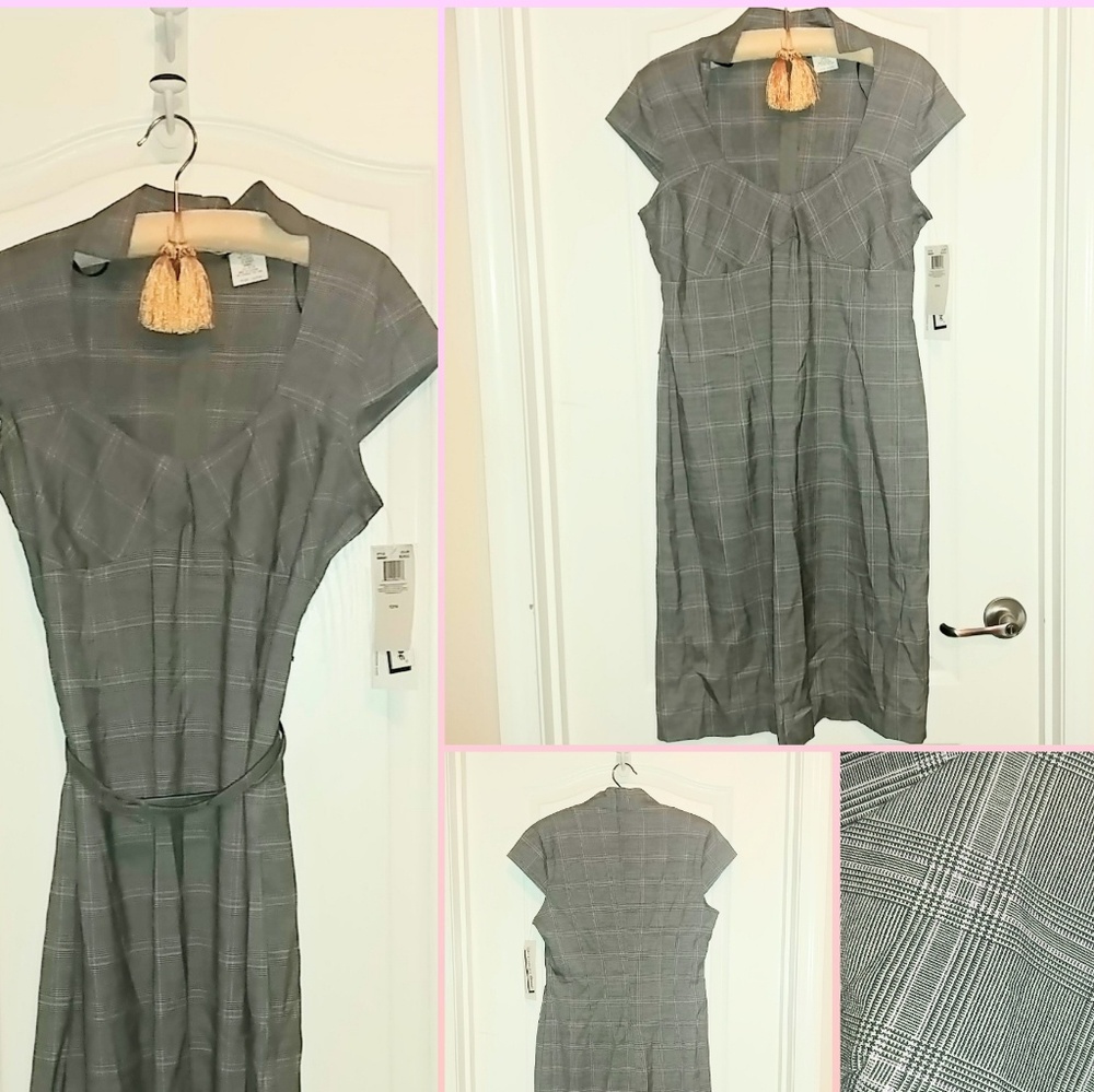 Women's flirty scoop-neck plaid dress